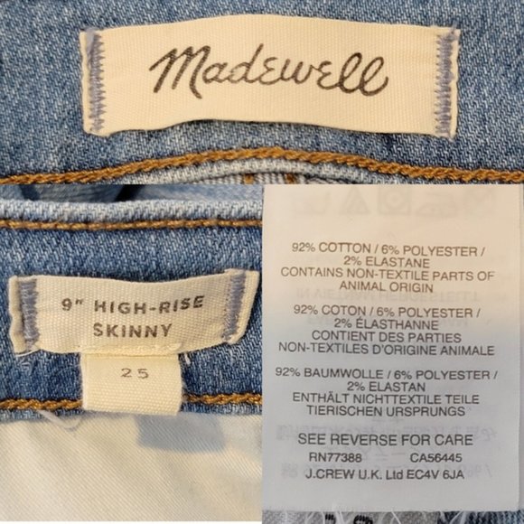 Madewell 9" High Rise Seamed Skinny Jean Step Hem 25 - Picture 9 of 10